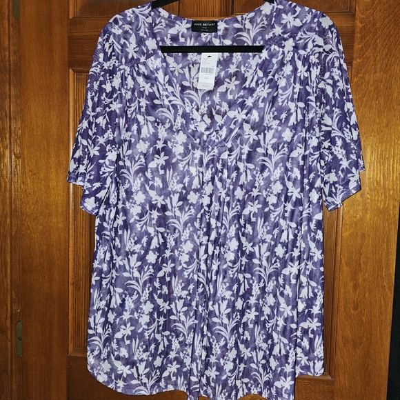 Lane Bryant Tops - Lane Bryant Purple Floral Blouse